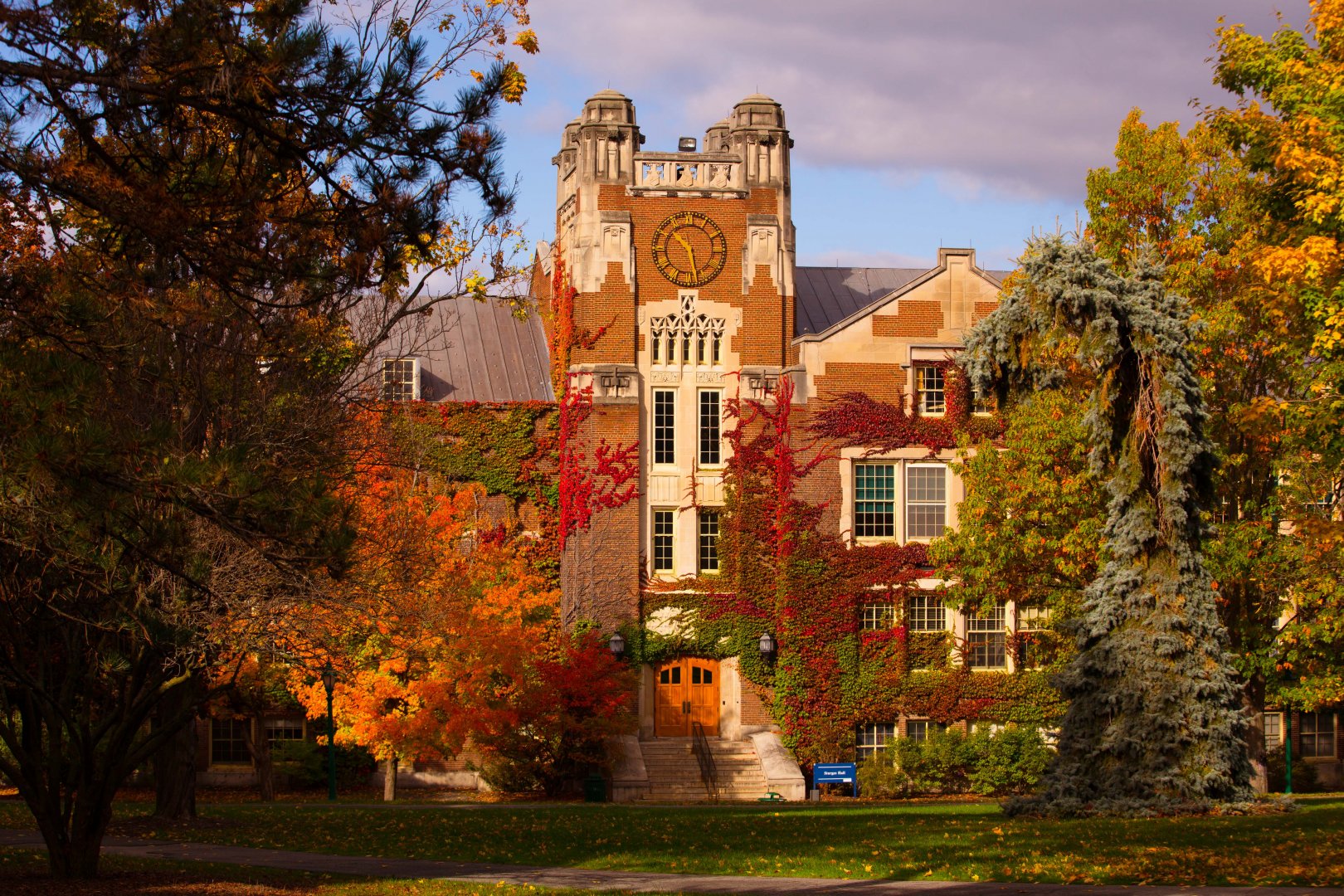 Sturges Hall in the fall